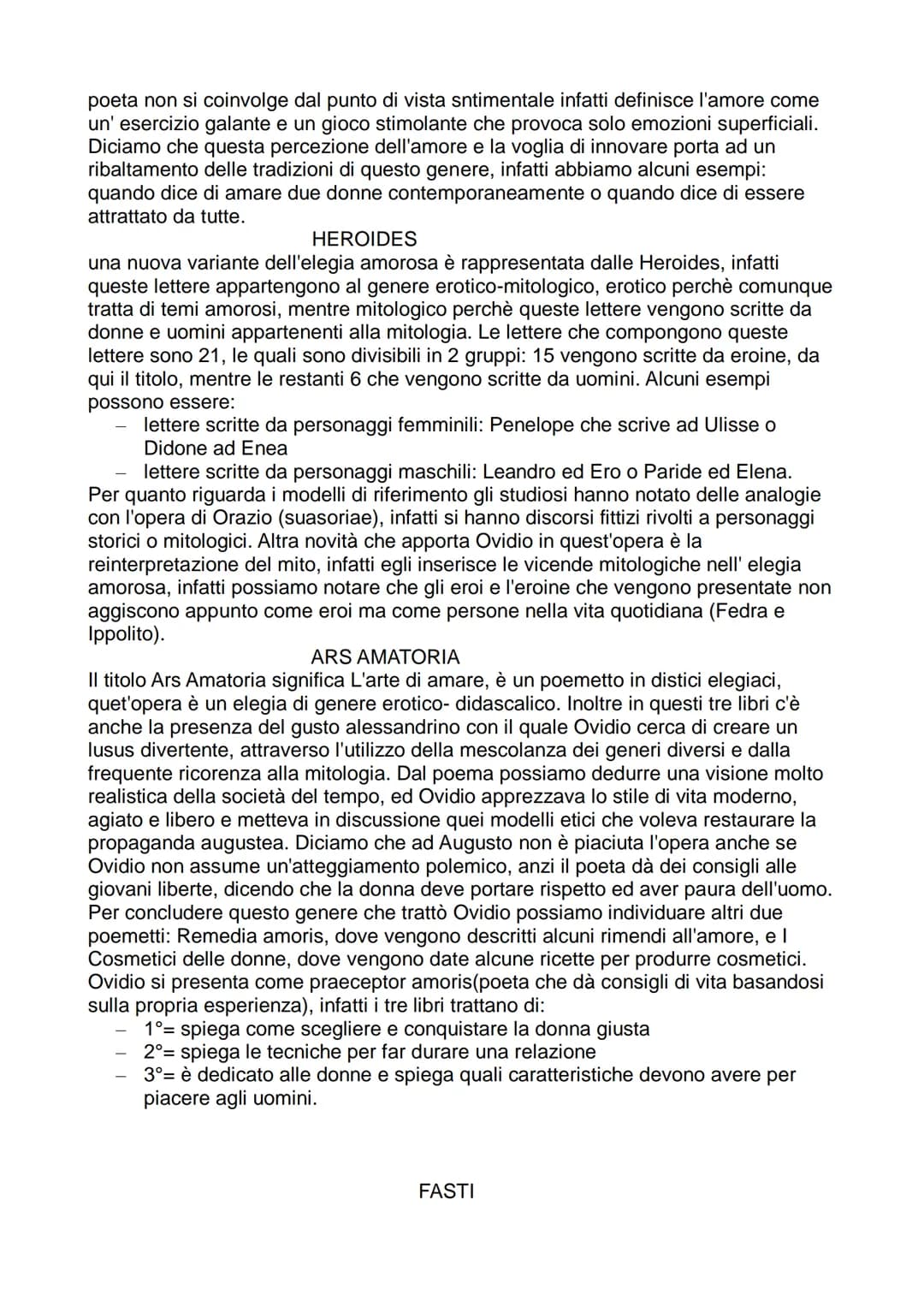 OVIDIO
Vita
Le informazioni che abbiamo dell'autore ci vengono date dalle sue opere. Ovidio
nasce nel 43 a.C. a Sulmona da una famiglia di c