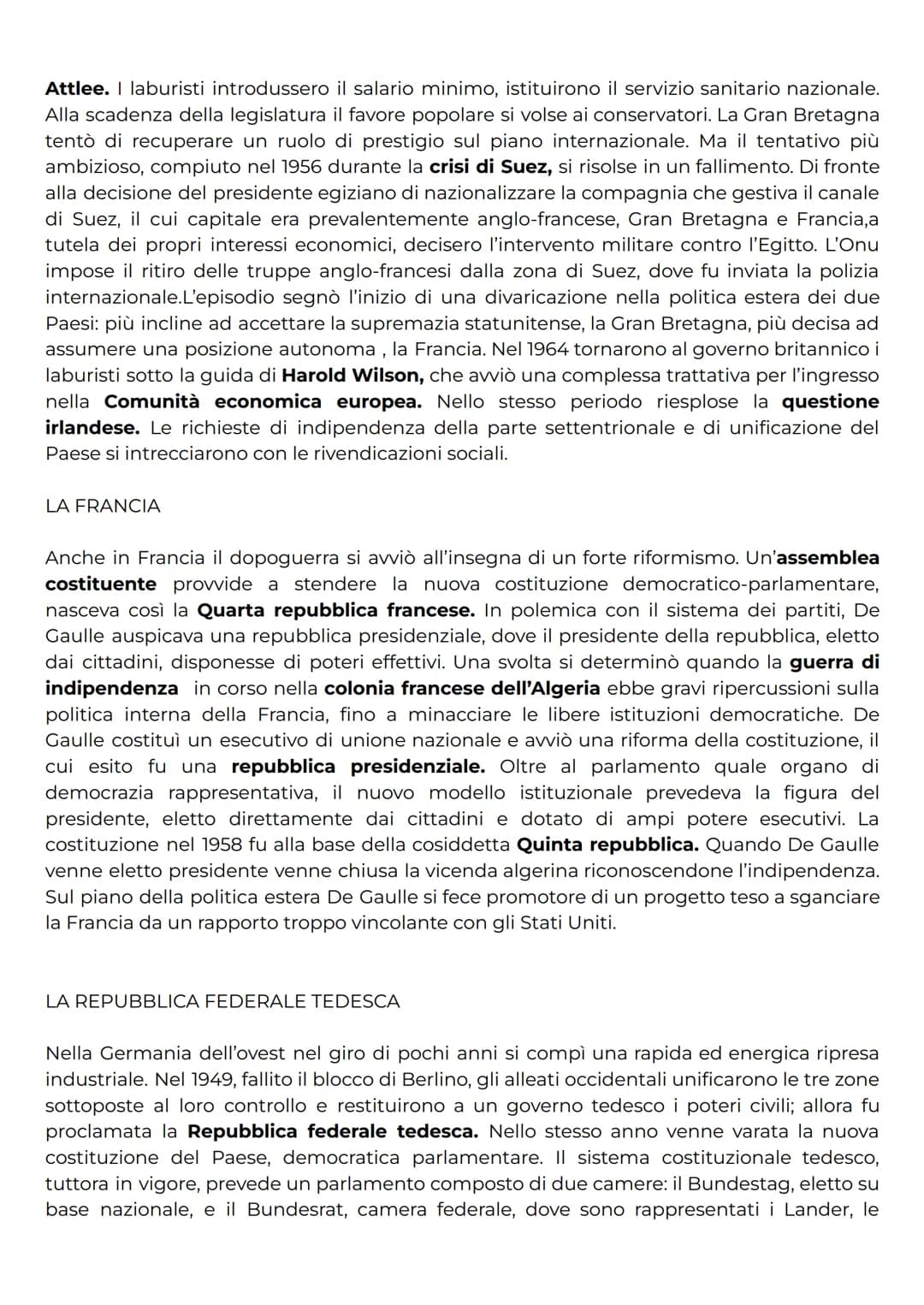 LA GUERRA FREDDA
La Germania usciva dalla seconda guerra mondiale sconfitta e impoverita, insieme alle
due potenze vincitrici quali Francia 