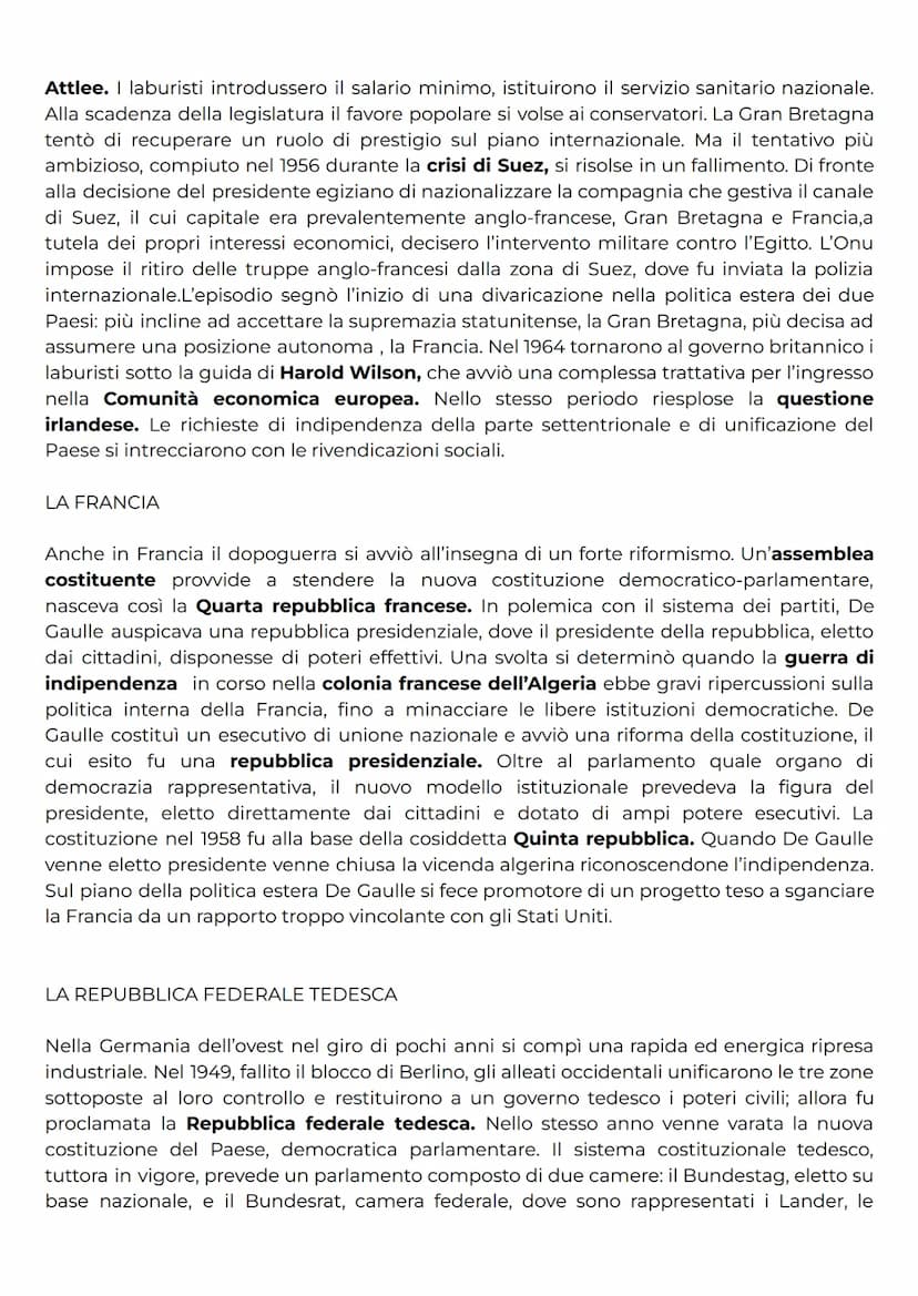 LA GUERRA FREDDA
La Germania usciva dalla seconda guerra mondiale sconfitta e impoverita, insieme alle
due potenze vincitrici quali Francia 
