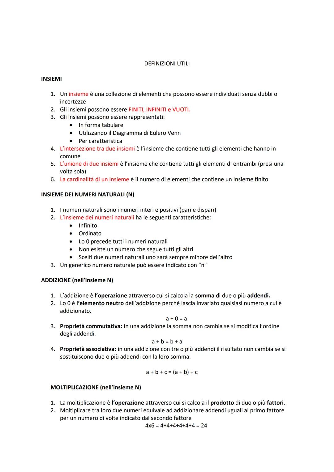 INSIEMI
1. Un insieme è una collezione di elementi che possono essere individuati senza dubbi o
incertezze
2. Gli insiemi possono essere FIN