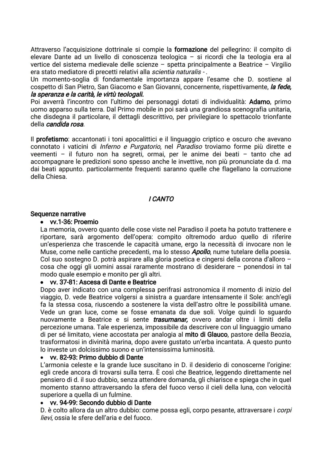 Il Paradiso
La terza cantica introduce elementi di novità, sia di natura strutturale, sia di natura poetica.
Nonostante sia possibile stabil