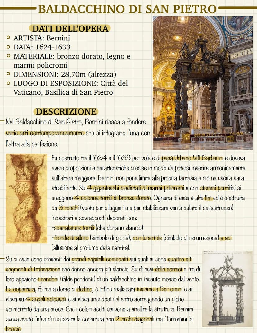 ESTASI DI SANTA TERESA-
DATI DELL'OPERA
O ARTISTA: Bernini
O DATA: 1645-1652
o MATERIALE: marmo di carrara e bronzo
dorato
o DIMENSIONI: 350