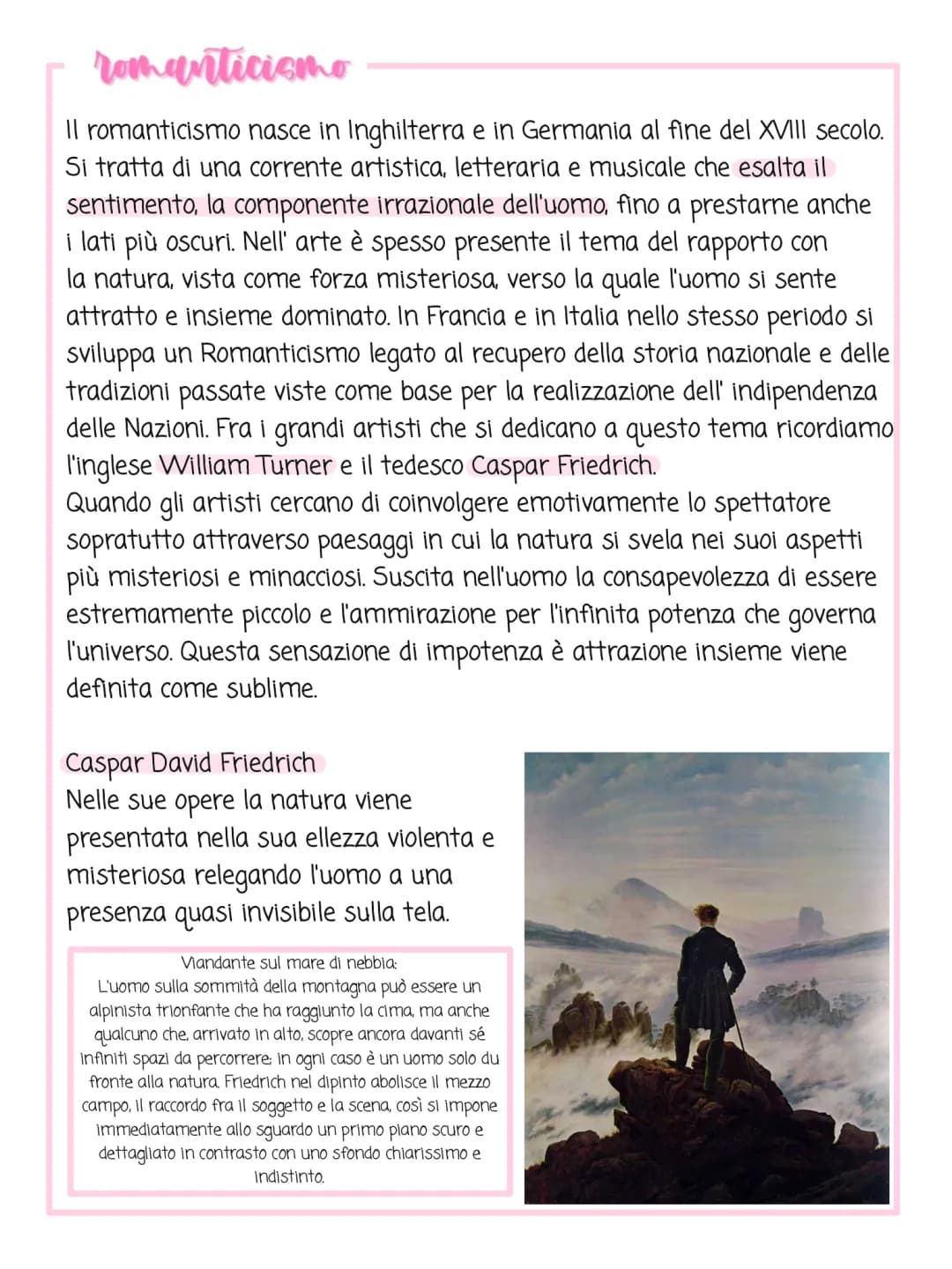 Il Romanticismo | Viandante sul Mare di Nebbia e Altri Quadri