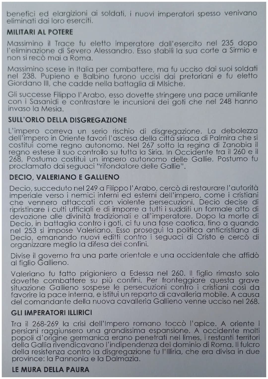 Il II secolo: la crisi economico-sociale
L'ETÁ
TARDOANTICA
Un evento di primaria importanza è stato quello del crollo dell'Impero
romano d'O