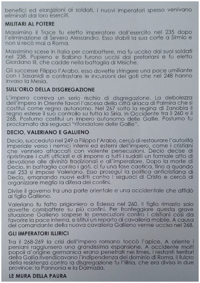 Il II secolo: la crisi economico-sociale
L'ETÁ
TARDOANTICA
Un evento di primaria importanza è stato quello del crollo dell'Impero
romano d'O