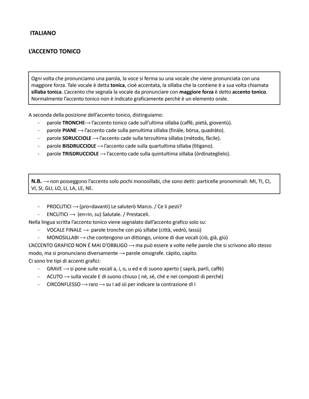 Grammatica italiana (analisi logica e regole dei verbi)