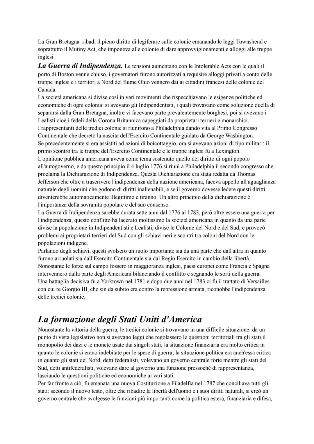 La Rivoluzione Americana
La Colonizzazione del Nord America era già cominciata agli inizi del Seicento, quando gruppi di
inglesi Puritani sc