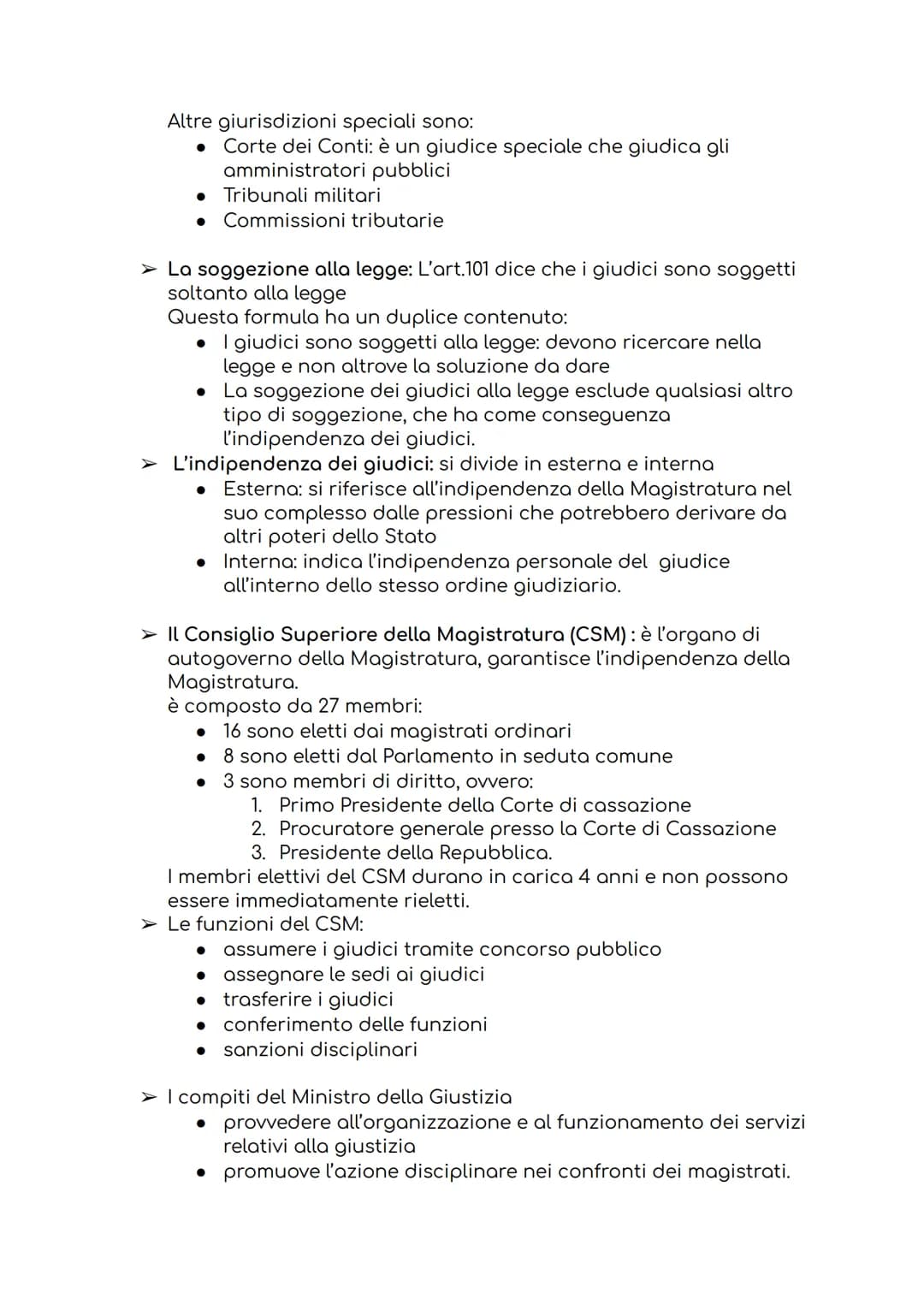 I GIUDICI E LA FUNZIONE GIURISDIZIONALE
➤ La funzione giurisdizionale: consiste nell'amministrare la giustizia
ed è affidata alla Magistratu