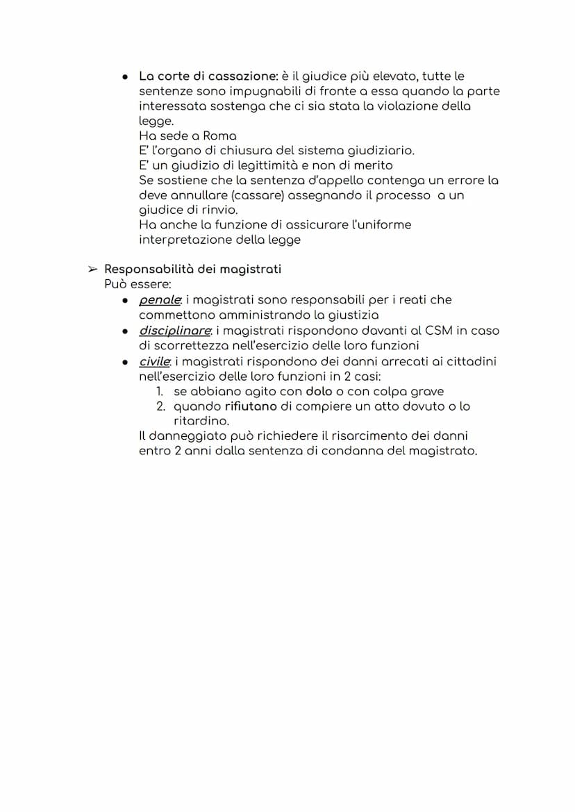 I GIUDICI E LA FUNZIONE GIURISDIZIONALE
➤ La funzione giurisdizionale: consiste nell'amministrare la giustizia
ed è affidata alla Magistratu