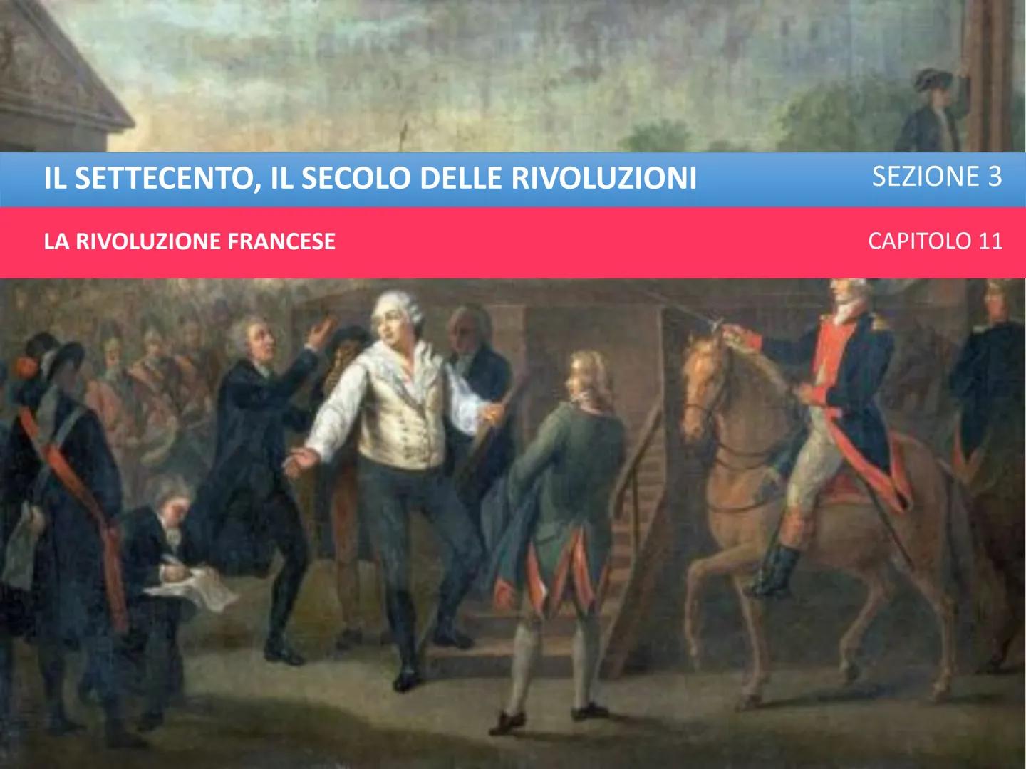 IL SETTECENTO, IL SECOLO DELLE RIVOLUZIONI
LA RIVOLUZIONE FRANCESE
SEZIONE 3
CAPITOLO 11 IL SETTECENTO, IL SECOLO DELLE RIVOLUZIONI
LA RIVOL