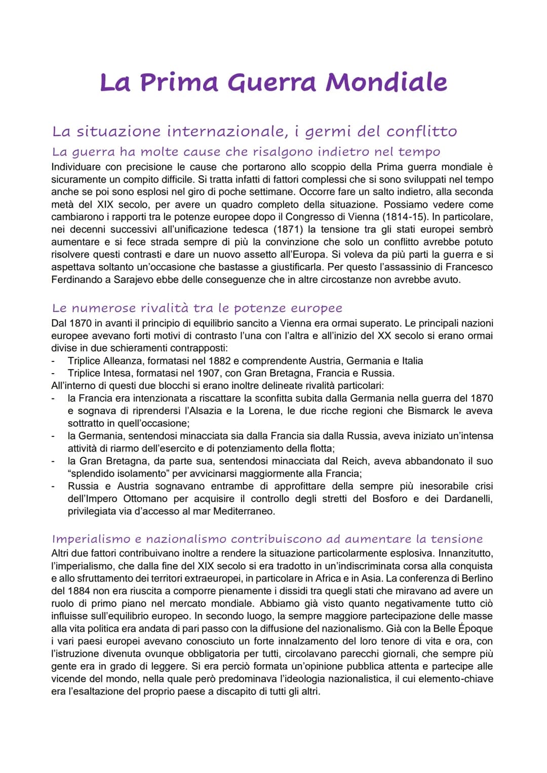 Perché è scoppiata la Prima Guerra Mondiale? Scopri le cause e le rivalità