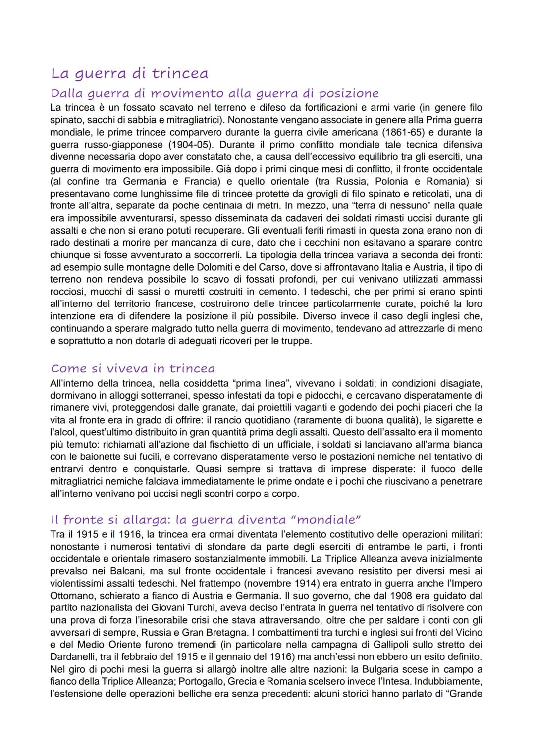 La Prima Guerra Mondiale
La situazione internazionale, i germi del conflitto
La guerra ha molte cause che risalgono indietro nel tempo
Indiv