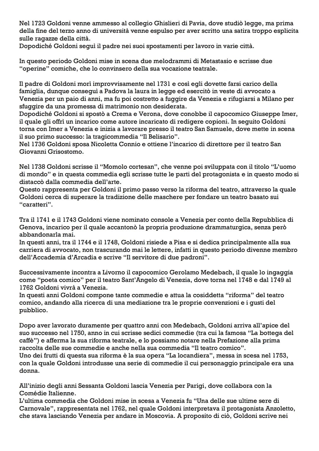 La commedia dell'arte
La commedia dell'arte è una forma di spettacolo nata in Italia nel XVI secolo, che si distingue
dagli altri generi tea