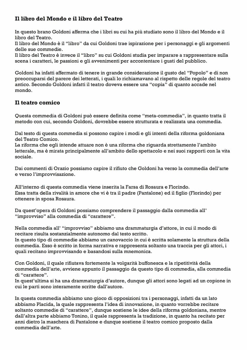 La commedia dell'arte
La commedia dell'arte è una forma di spettacolo nata in Italia nel XVI secolo, che si distingue
dagli altri generi tea