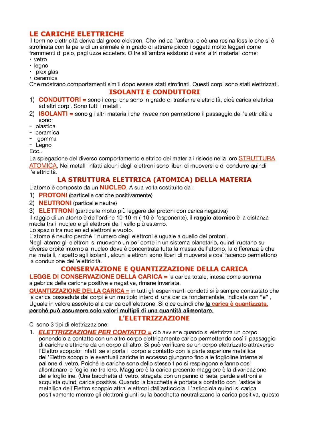 LE CARICHE ELETTRICHE, IL POTENZIALE ELETTRICO, I CONDENSATORI!!! 