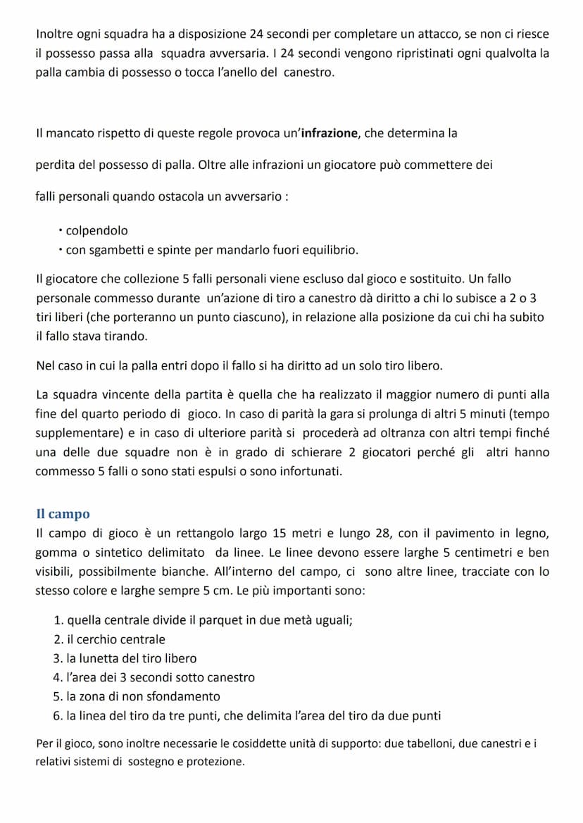 La pallacanestro
La pallacanestro, conosciuta anche come basket (abbreviazione del termine in lingua inglese
basketball), è uno sport di squ