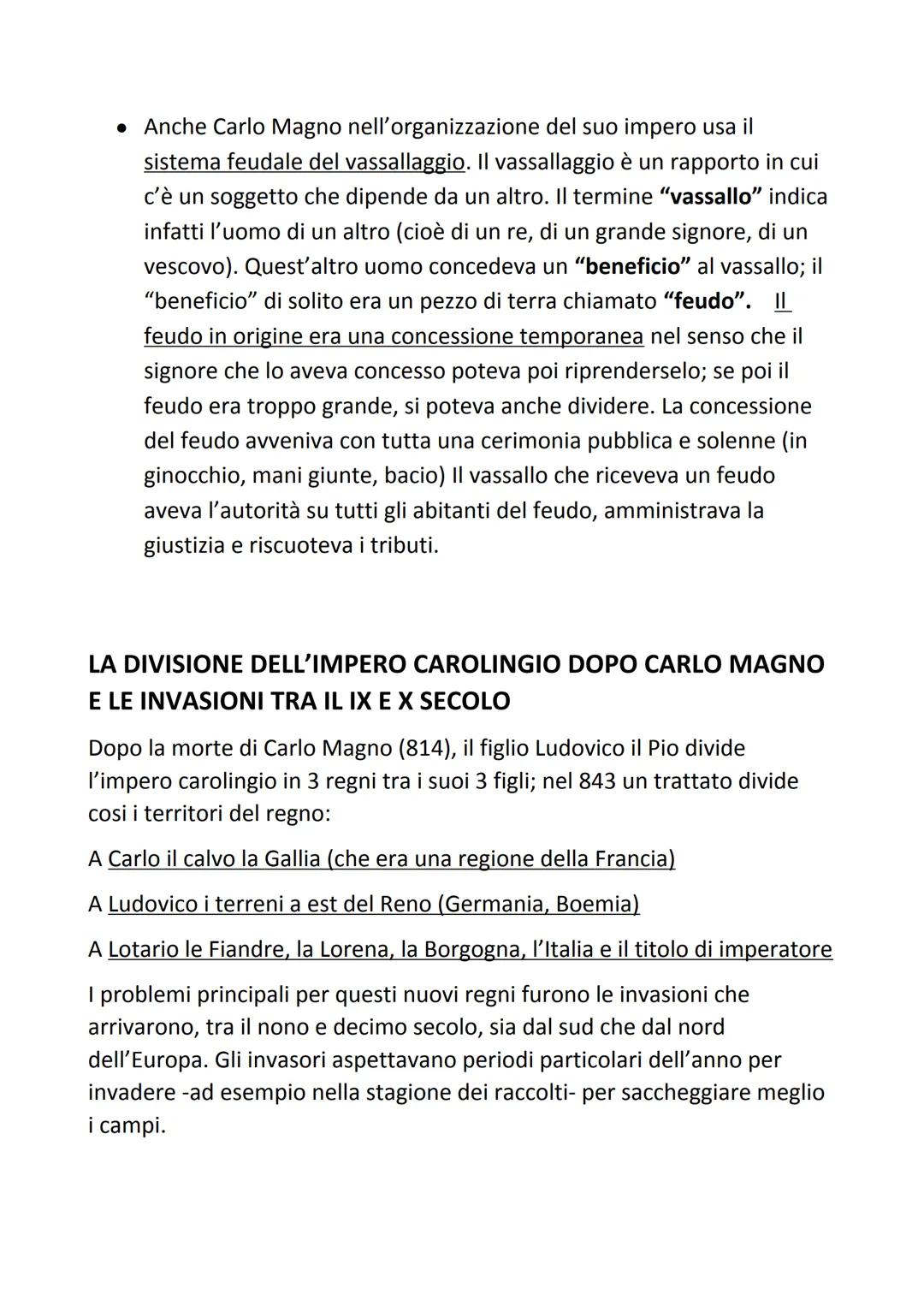 L'IMPERO DI CARLO MAGNO
La nascita dell'impero
• Nella notte di Natale dell'anno 800 avviene l'incoronazione di Carlo,
re dei franchi della 