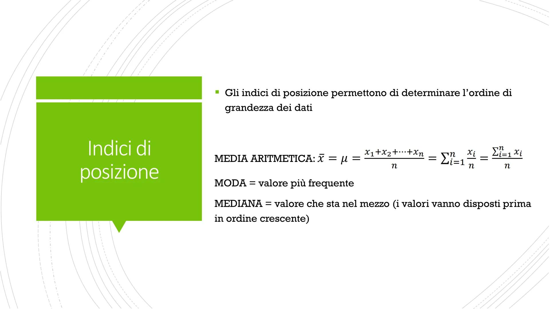 Introduzione alla statistica Cos'è la
statistica?
Scienza che si occupa, attraverso metodi matematici, di
raccogliere dati, analizzarli, int