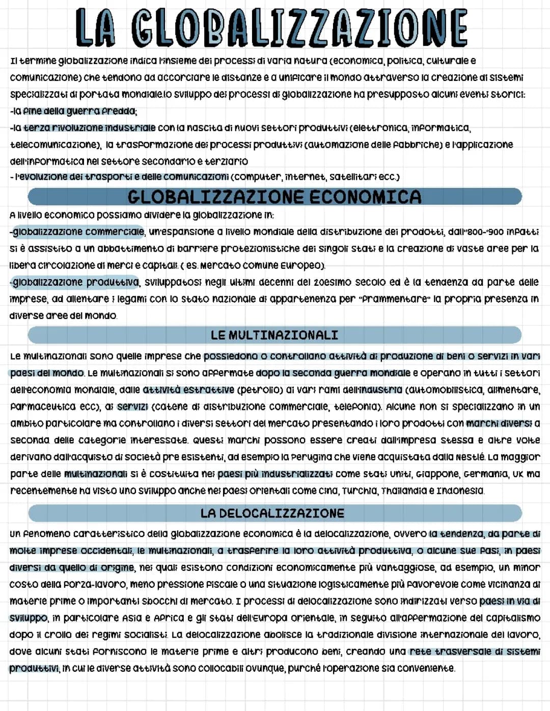 LA GLOBALIZZAZIONE