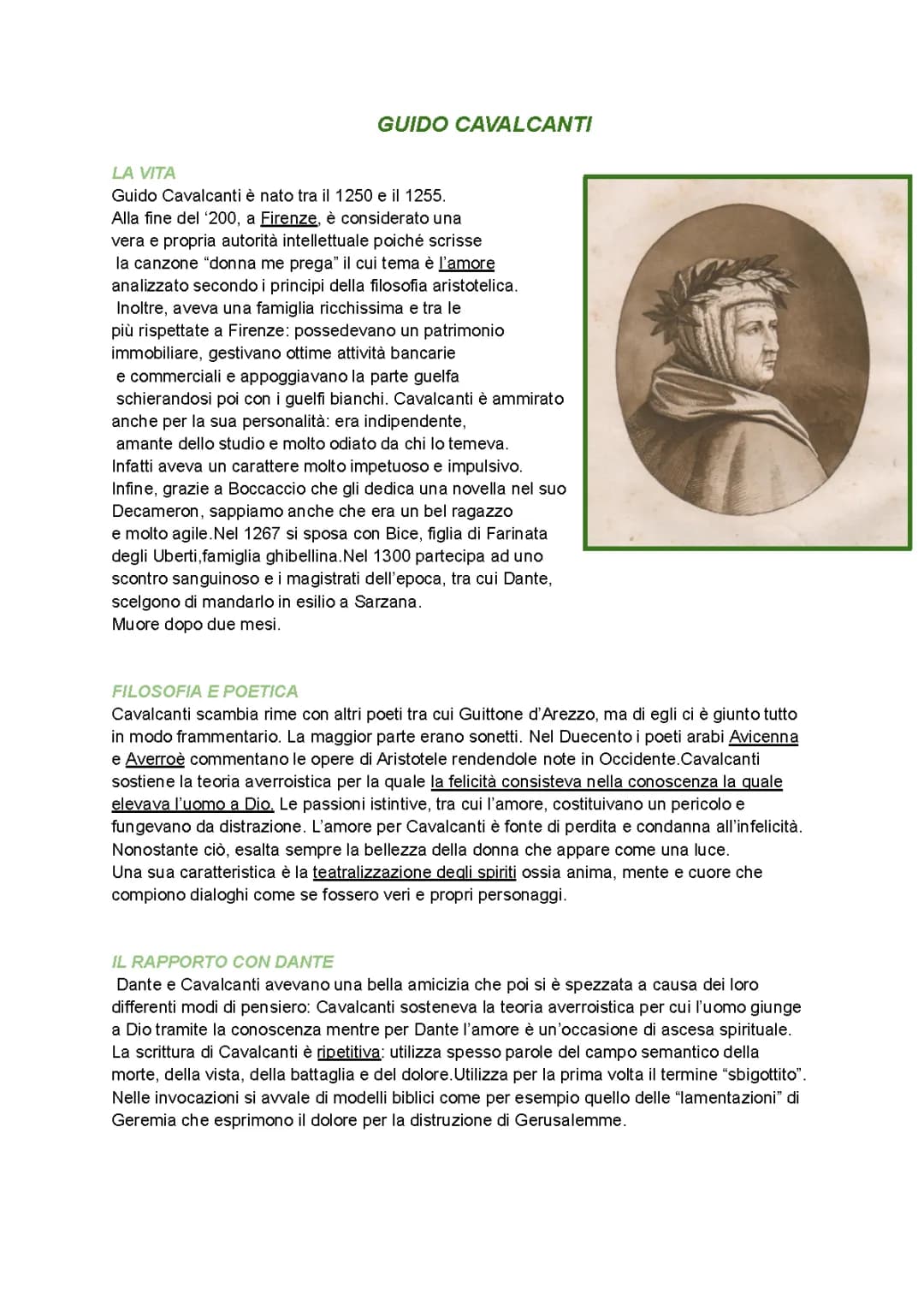 La vita e le opere di Guido Cavalcanti: riassunto e analisi