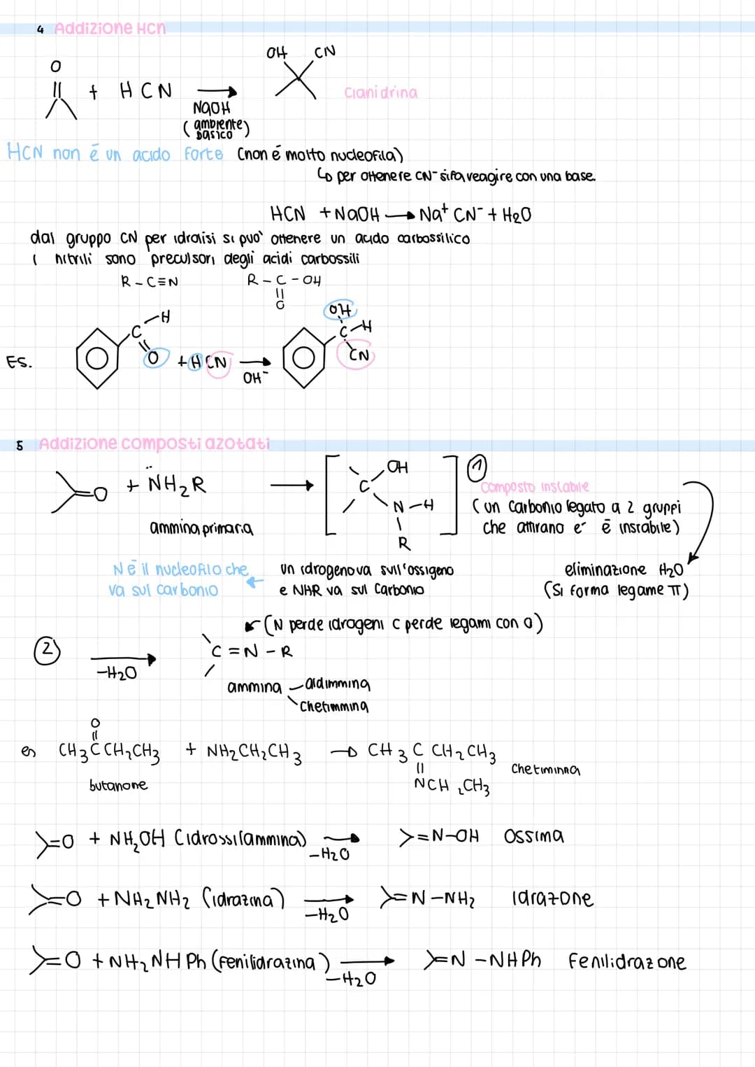 Composti carbonilici
elettrofila
COS
SP₂
H
Aldeidi e chetani
triangolare planare
C legami ~ eπT
legame polarizzato
S nucleofilo
O=C
Aldeidi 