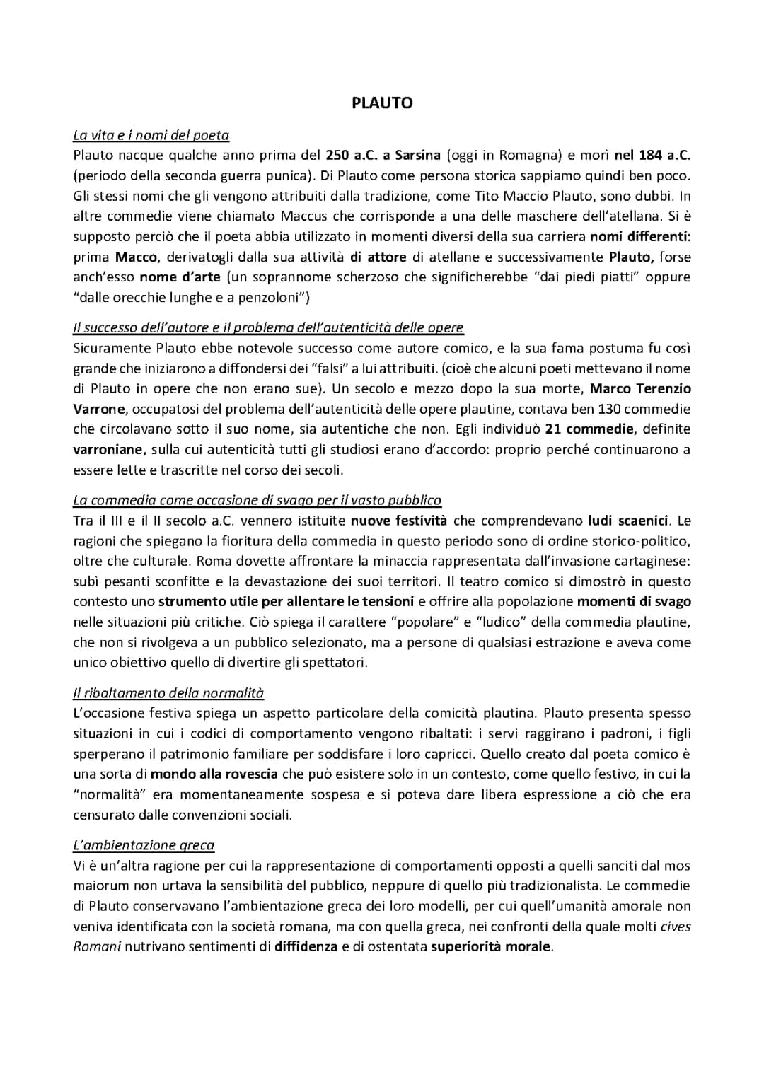 Plauto e Terenzio
