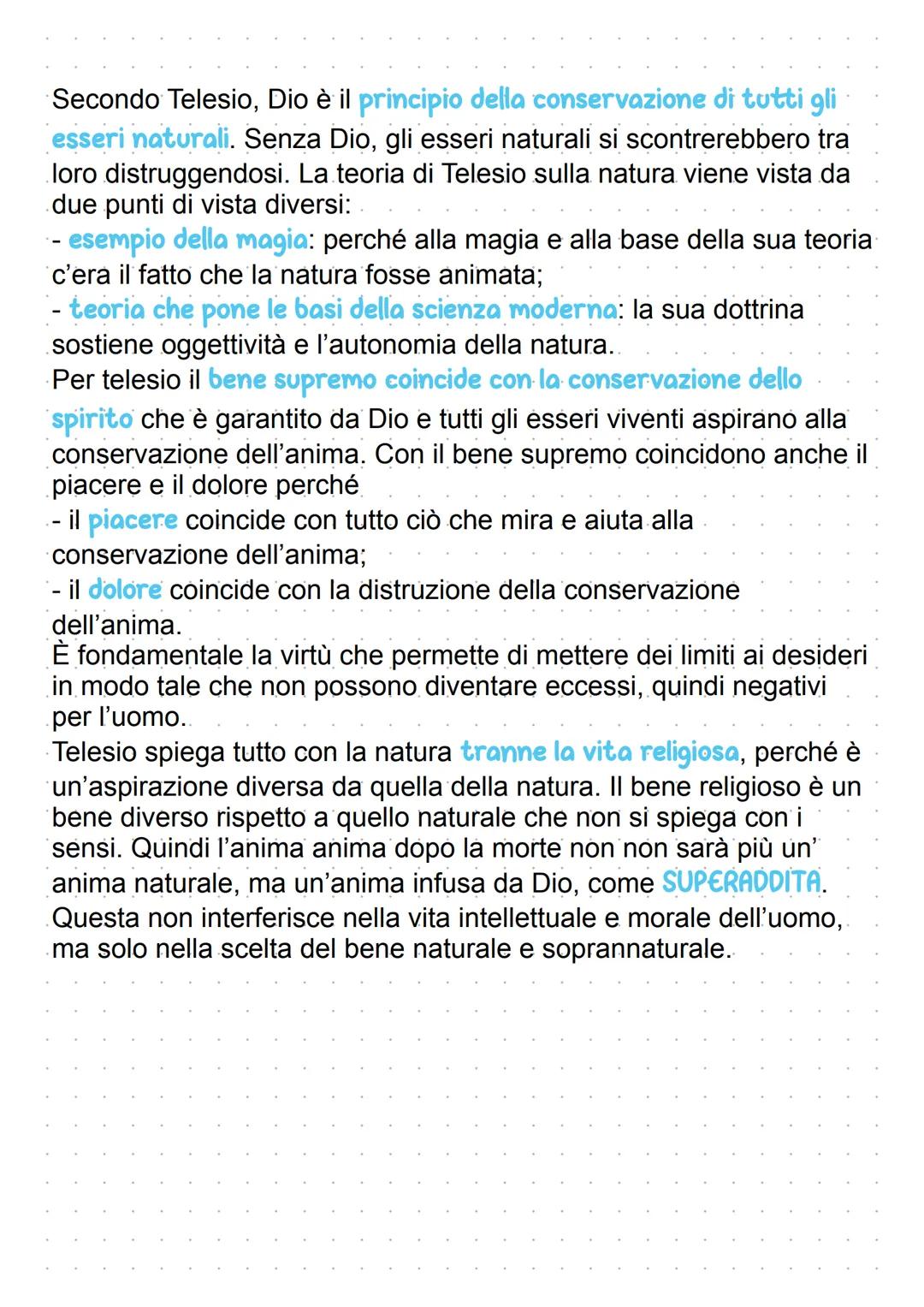 # Telesio

Telesio è un filosofo calabrese. La sua opera più importante è "La
natura secondo i propri principi" dal latino "De rerum natura 
