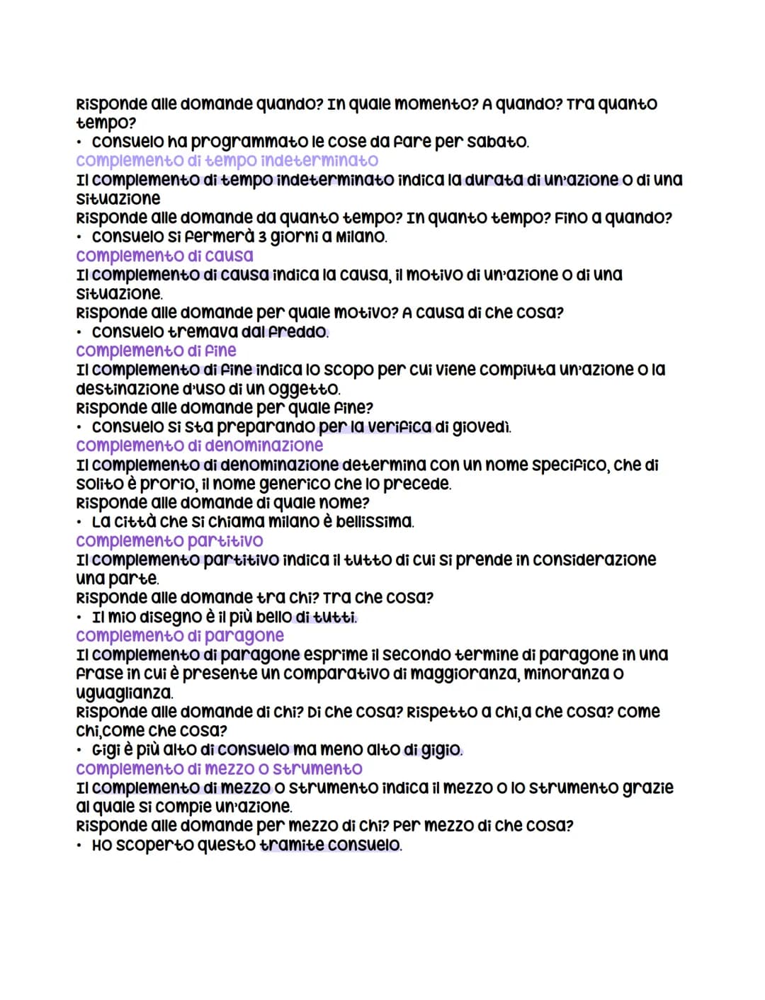 Analisi logica
Espansioni
Le espansioni servono infatti ad arricchire e a precisare una frase minima
trasformandola in frase semplice.
• con