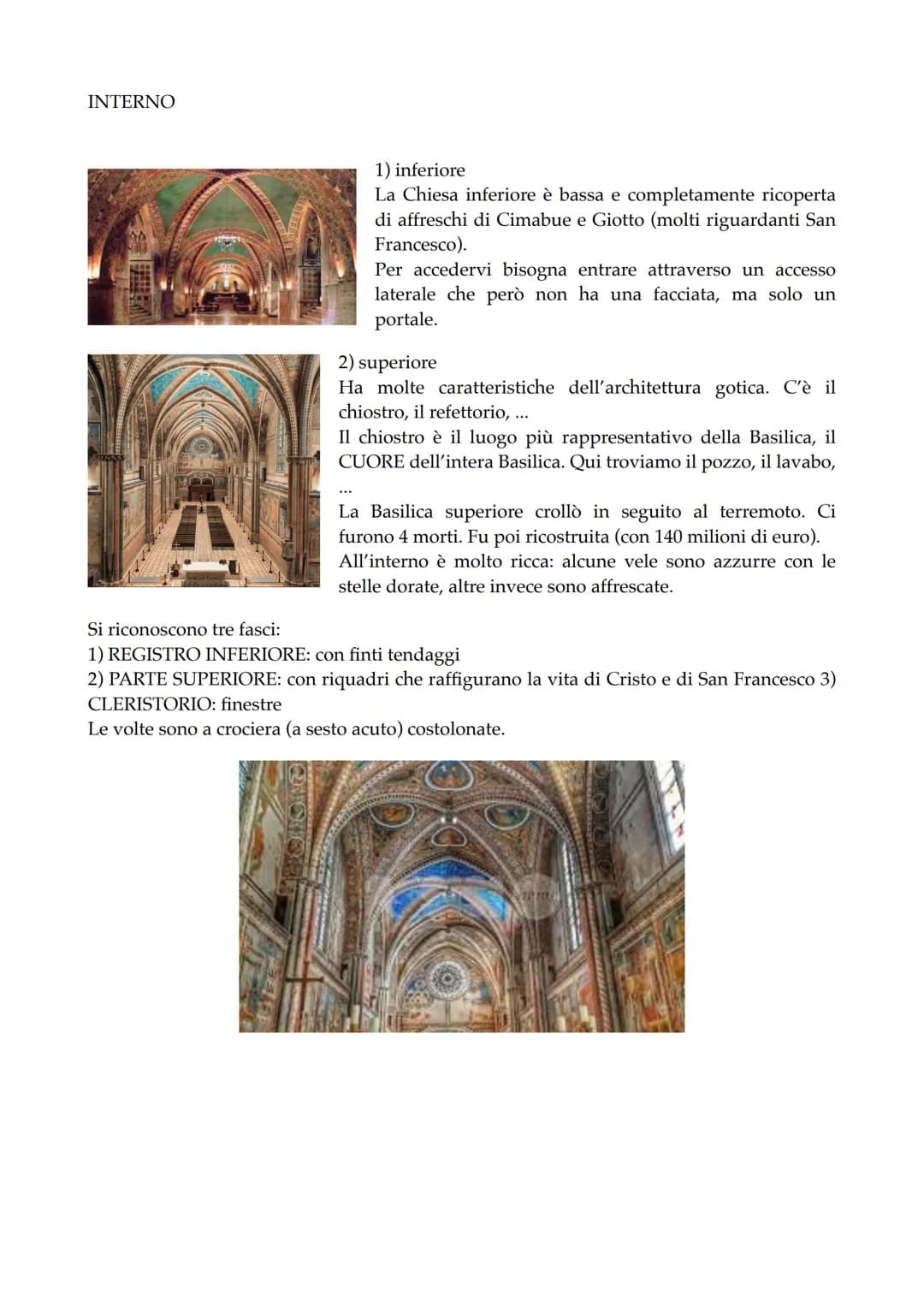 BASILICA DI SAN FRANCESCO → Assisi
H
San Francesco apparteneva all'ordine dei francescani, uno degli ordini mendicanti
sviluppatosi all'epoc