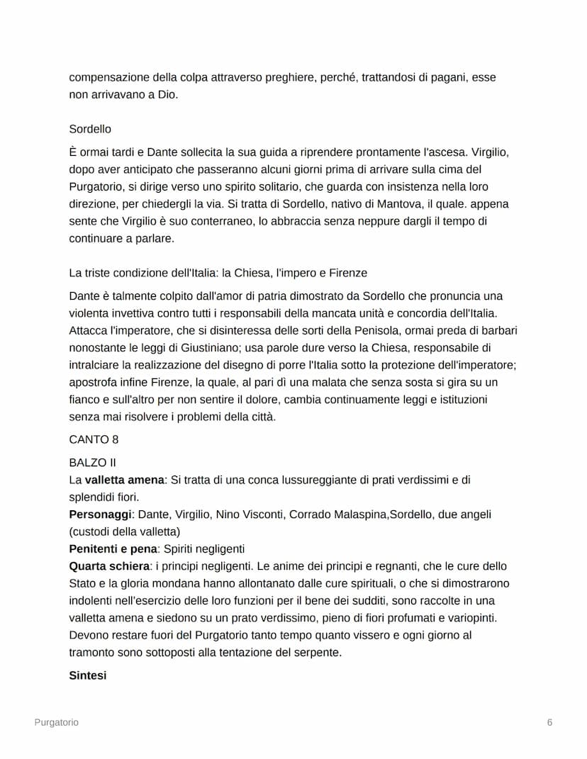 Purgatorio
Purgatorio Canto 1 - Riassunto
Tempo
: domenica di Pasqua 10 aprile 1300, all'alba (tra le 4 e le 5 antimeridiane)
Antipurgatorio