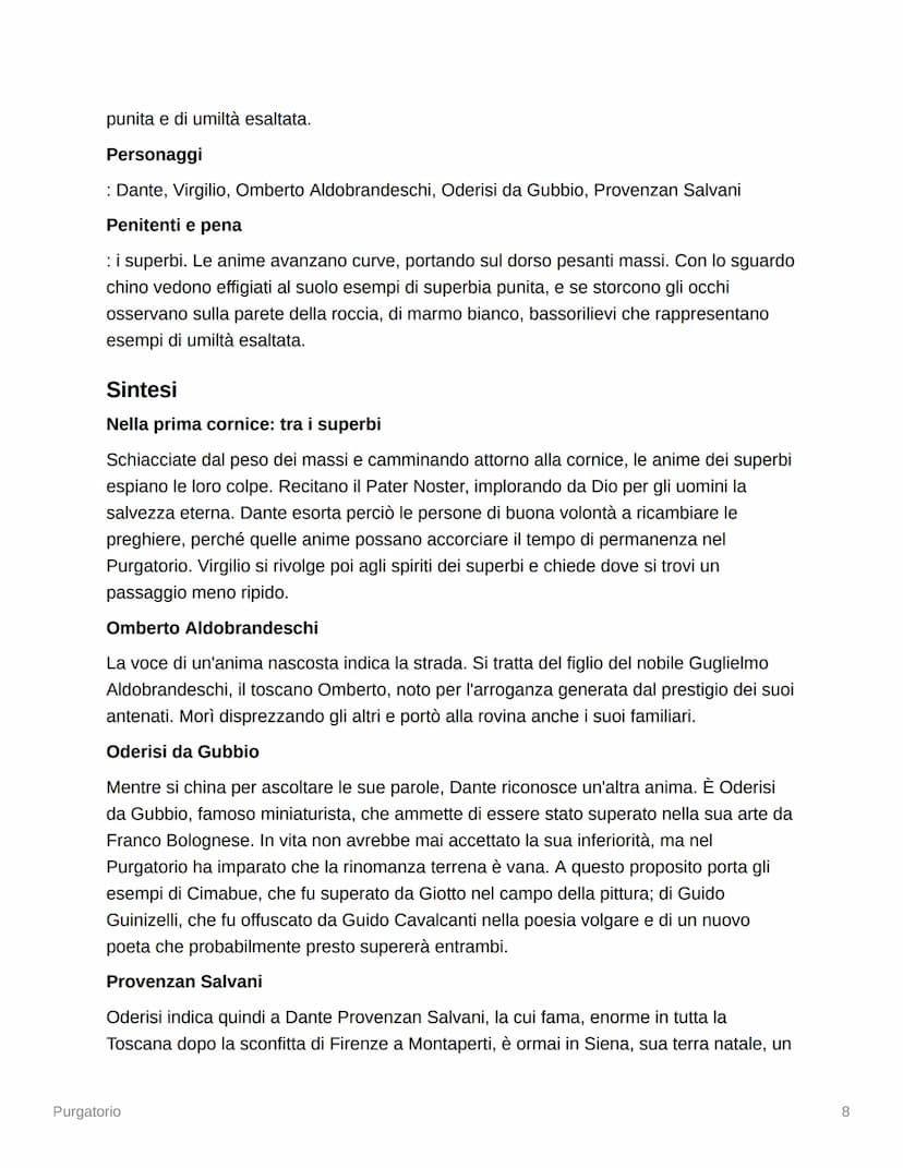 Purgatorio
Purgatorio Canto 1 - Riassunto
Tempo
: domenica di Pasqua 10 aprile 1300, all'alba (tra le 4 e le 5 antimeridiane)
Antipurgatorio