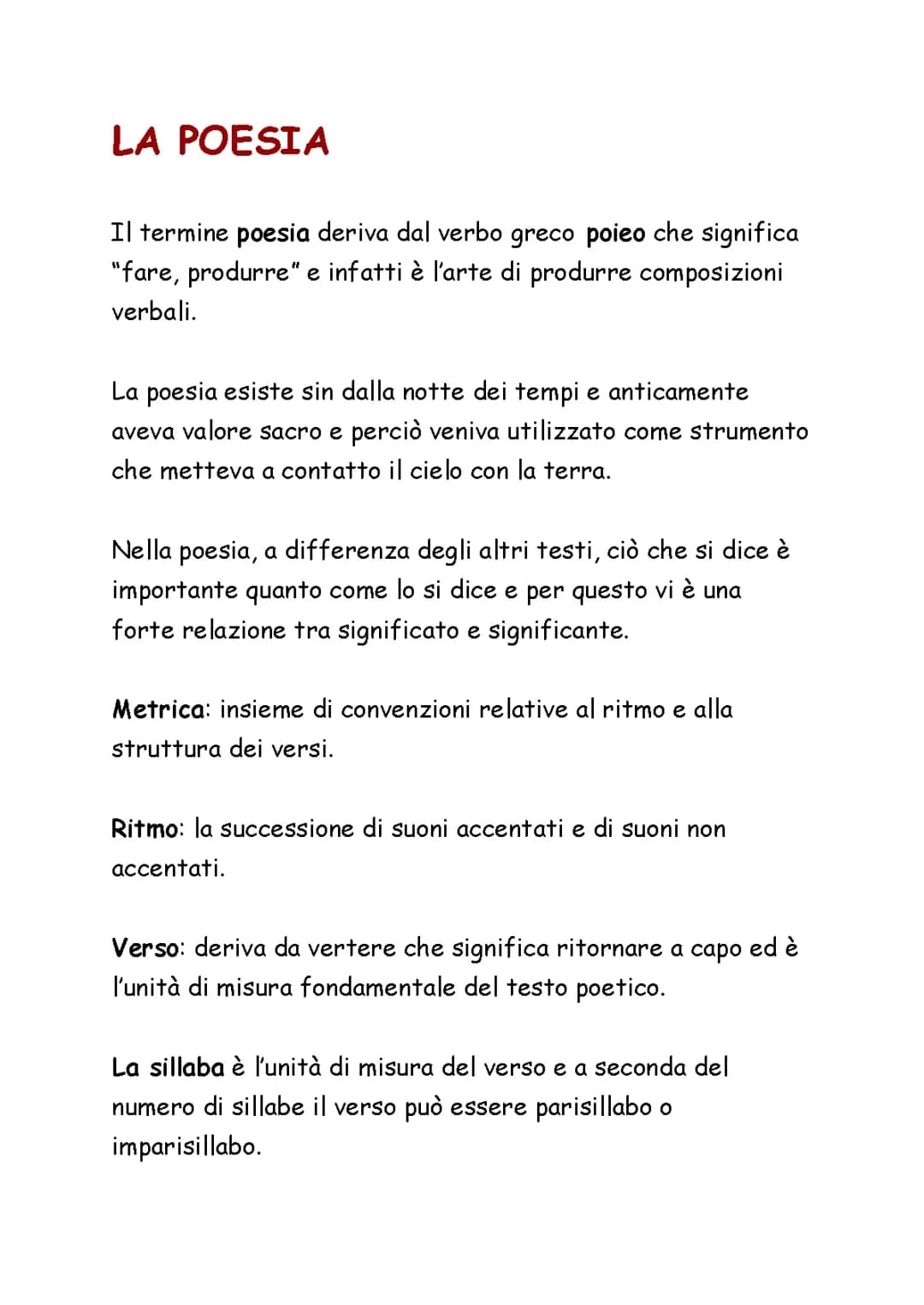 La poesia