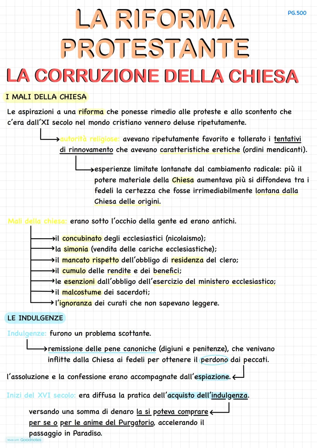 LA RIFORMA
PROTESTANTE
LA CORRUZIONE DELLA CHIESA
I MALI DELLA CHIESA
Le aspirazioni a una riforma che ponesse rimedio alle proteste e allo 