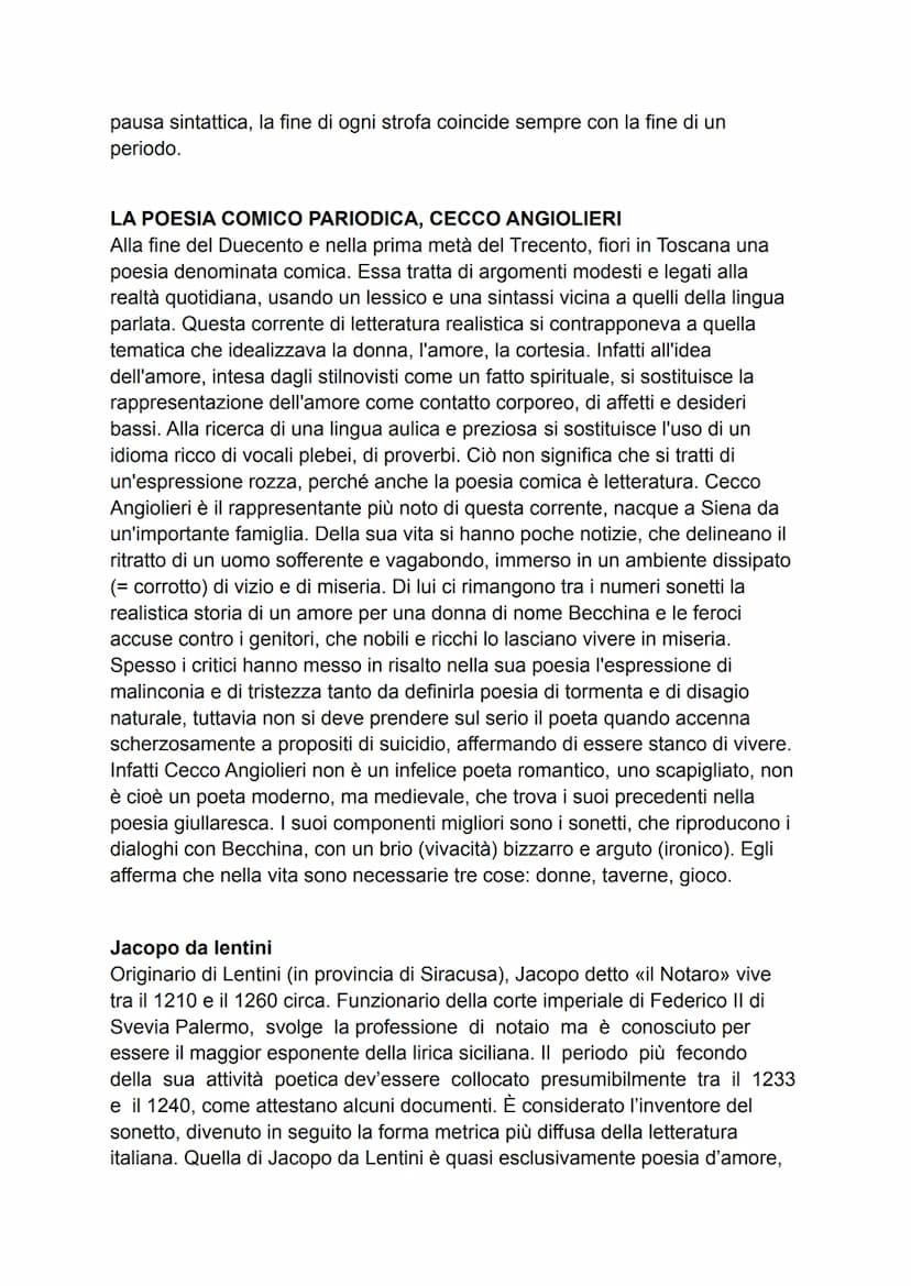 LA SCUOLA SICILIANA
Nei Duecento nasce la lirica italiana che prende le mosse dalla poesia cortese
provenzale. Anche la corte siMiana di Fed
