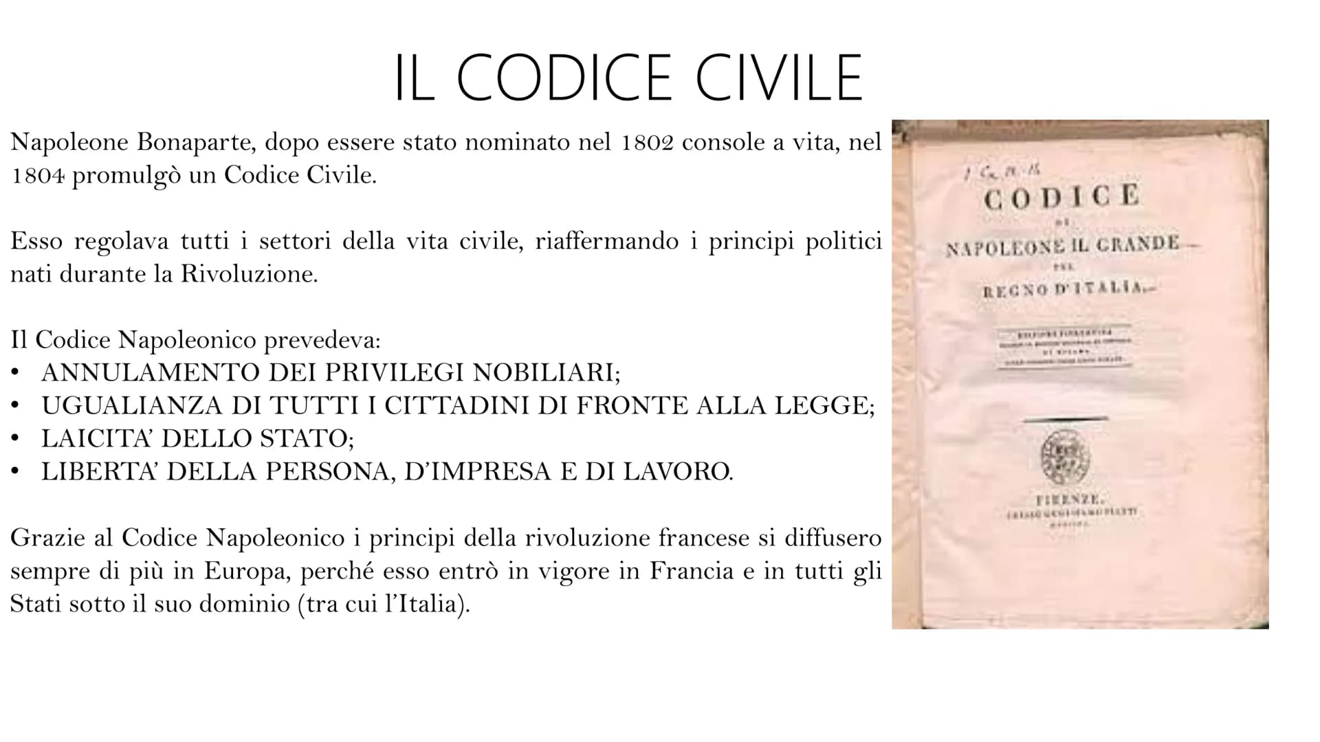 NAPOLEONE BONAPARTE
(1769-1821) • Napoleone
Bonaparte
nacque in Corsica nel
1769 ad Ajaccio.
●
La sua famiglia era di
origine italiana. Fin 