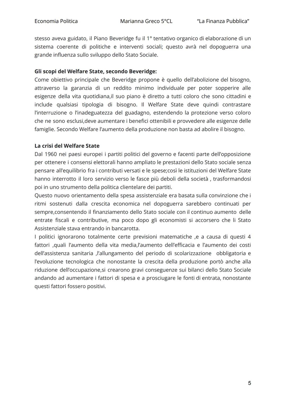 # Economia Politica

Marianna Greco 5°CL

"La Finanza Pubblica"

La Finanza Pubblica è l'attività svolta dalle pubbliche autorità volta a re