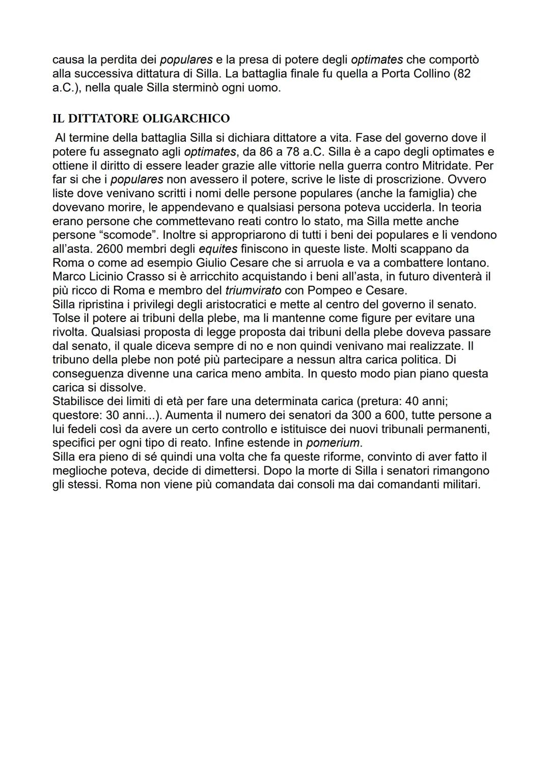 MARIO E SILLA
lezione del 12-16-19-23/10/23
GAIO MARIO, GENERALE E LEADER POPOLARE
Gaio Mario era un forte sostenitore dei populares, tanto 