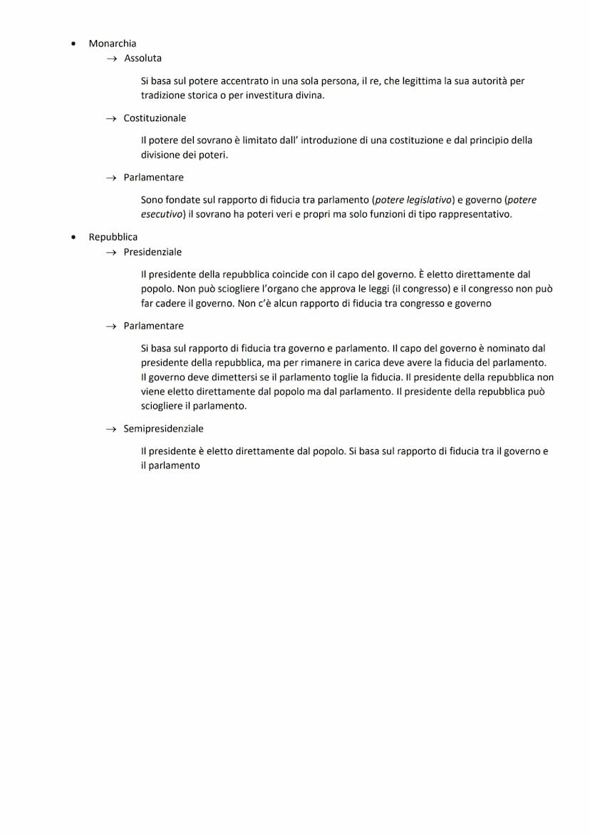 FORME DI STATO E DI GOVERNO
LA SOVRANITA'
Lo stato comanda:
→ Stabilendo le norme che tutti devono rispettare - potere legislativo
→
Compien