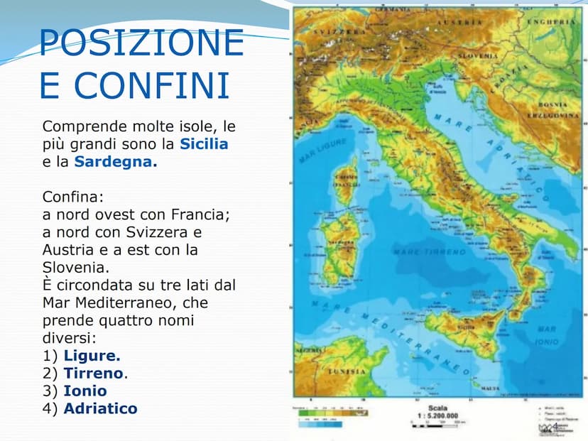 L'ITALIA
IL MIO PAESE
1 L'Italia è
una
penisola
Una terra ricca di storia
dove in uno spazio esiguo si
alternano climi e paesaggi
diversi.
H