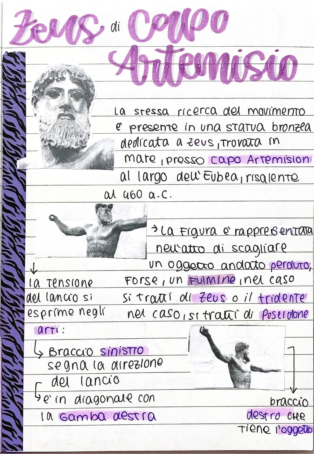 Zeus di Corpo
Artemisio
We'
La stessa ricerca del movimento
e presente in una statua bronzea
dedicata a zeus, Trovata in
mare, presso capo A