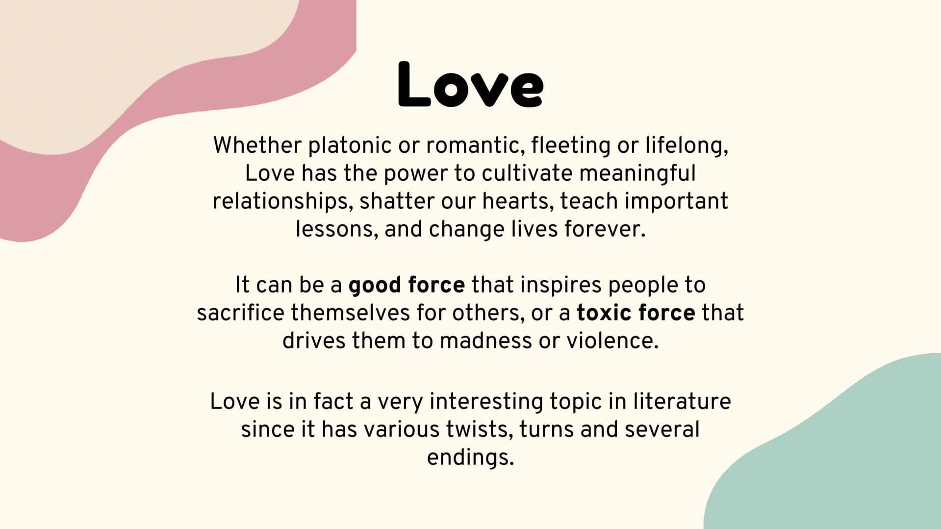 Liceo Classico Siotto Pintor
Love in Literature
Gaia Corona e Gabriele Secci Love
Whether platonic or romantic, fleeting or lifelong,
Love h