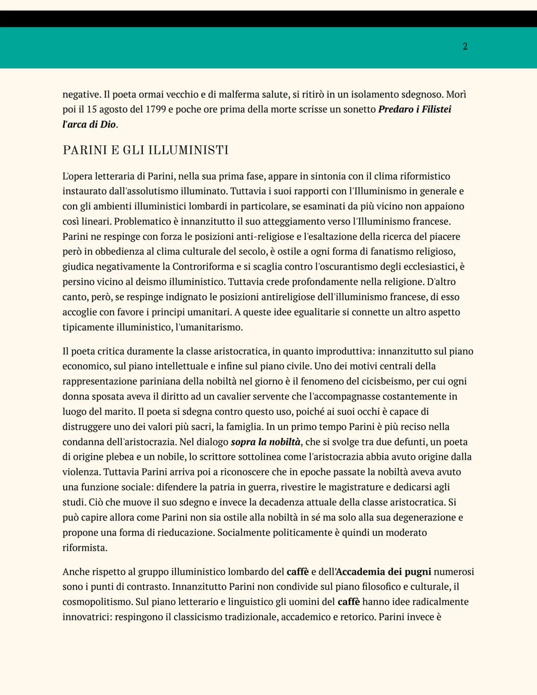 GIUSEPPE PARINI
VITA
Giuseppe Parino, chi preferì più tardi modificare il proprio cognome in Parini, nacque il 23
maggio 1729 a Bosisio da u