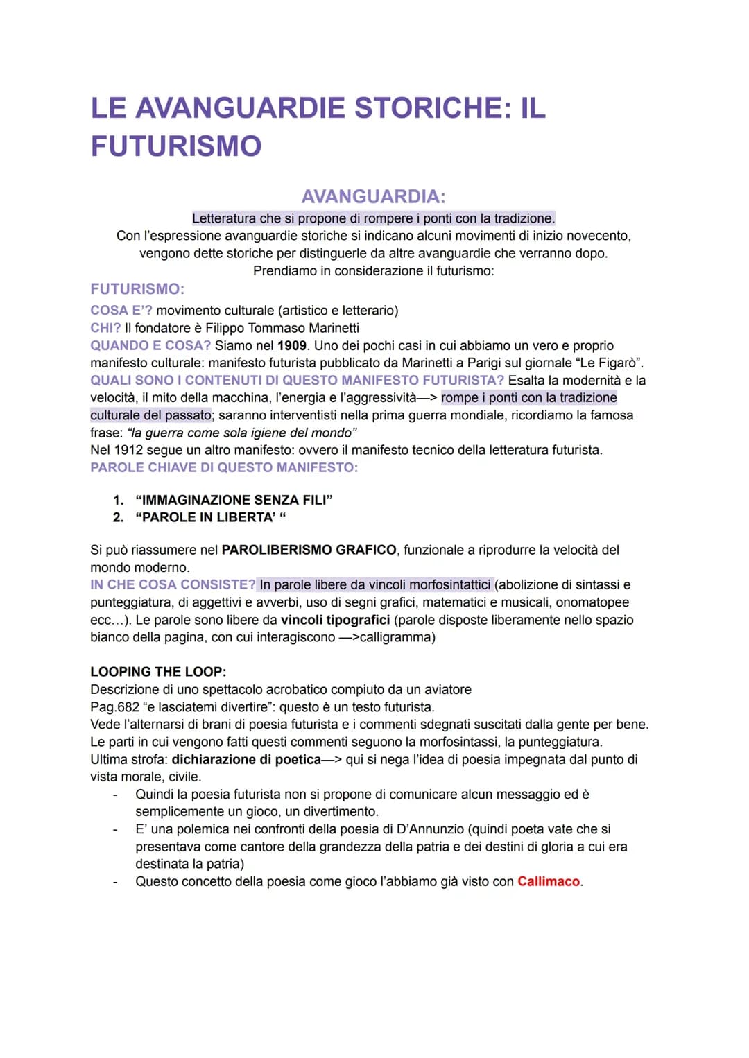Il Futurismo e Giuseppe Ungaretti