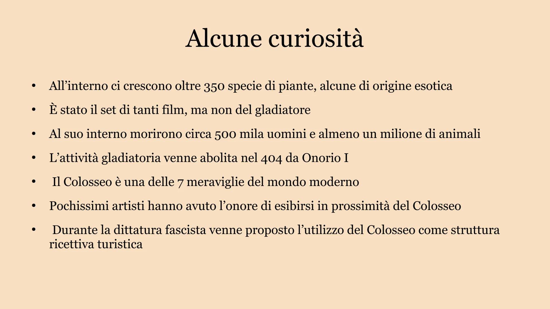 IL COLOSSEO ●
Dimensioni: 188x156 m
Forma: Ellittica
Conteneva: 50 000 persone
Costruite su 3 piani
1º piano: Patrizi
2° piano: Plebei
3° pi