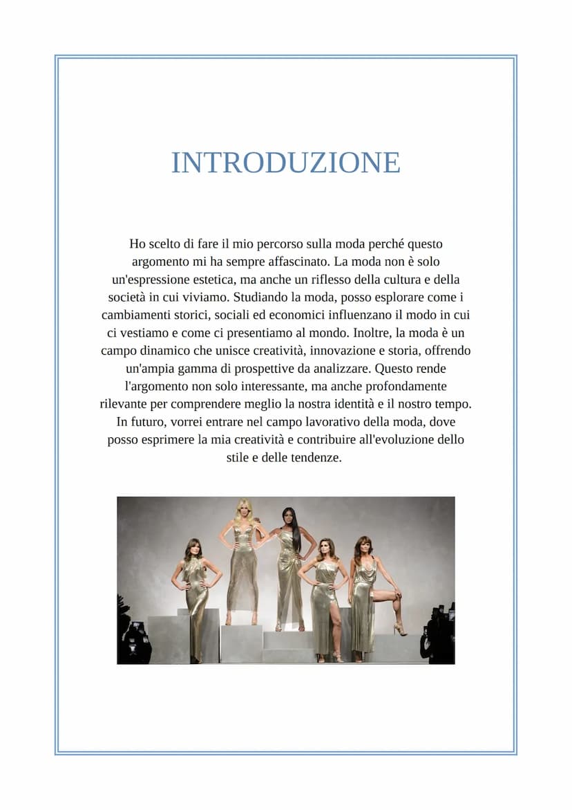 # Elaborato d'Esame

# LA MODA





Classe 3°
Sezione C
IC Corrado Melone COLLEGAMENTI
ITALIANO: D'Annunzio
GEOGRAFIA: Brasile
RELIGIONE: Cr