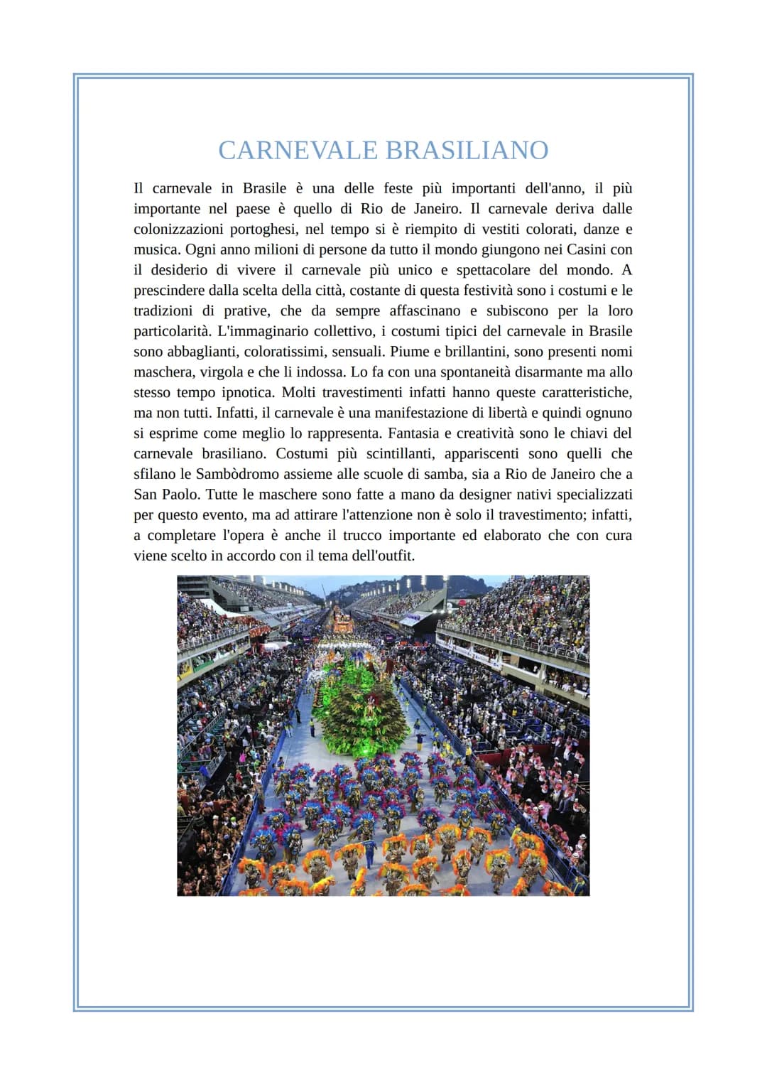 # Elaborato d'Esame

# LA MODA





Classe 3°
Sezione C
IC Corrado Melone COLLEGAMENTI
ITALIANO: D'Annunzio
GEOGRAFIA: Brasile
RELIGIONE: Cr