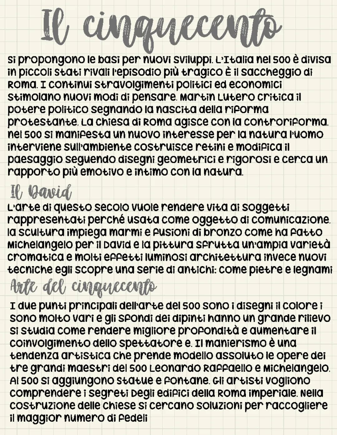 Il cinquecento 