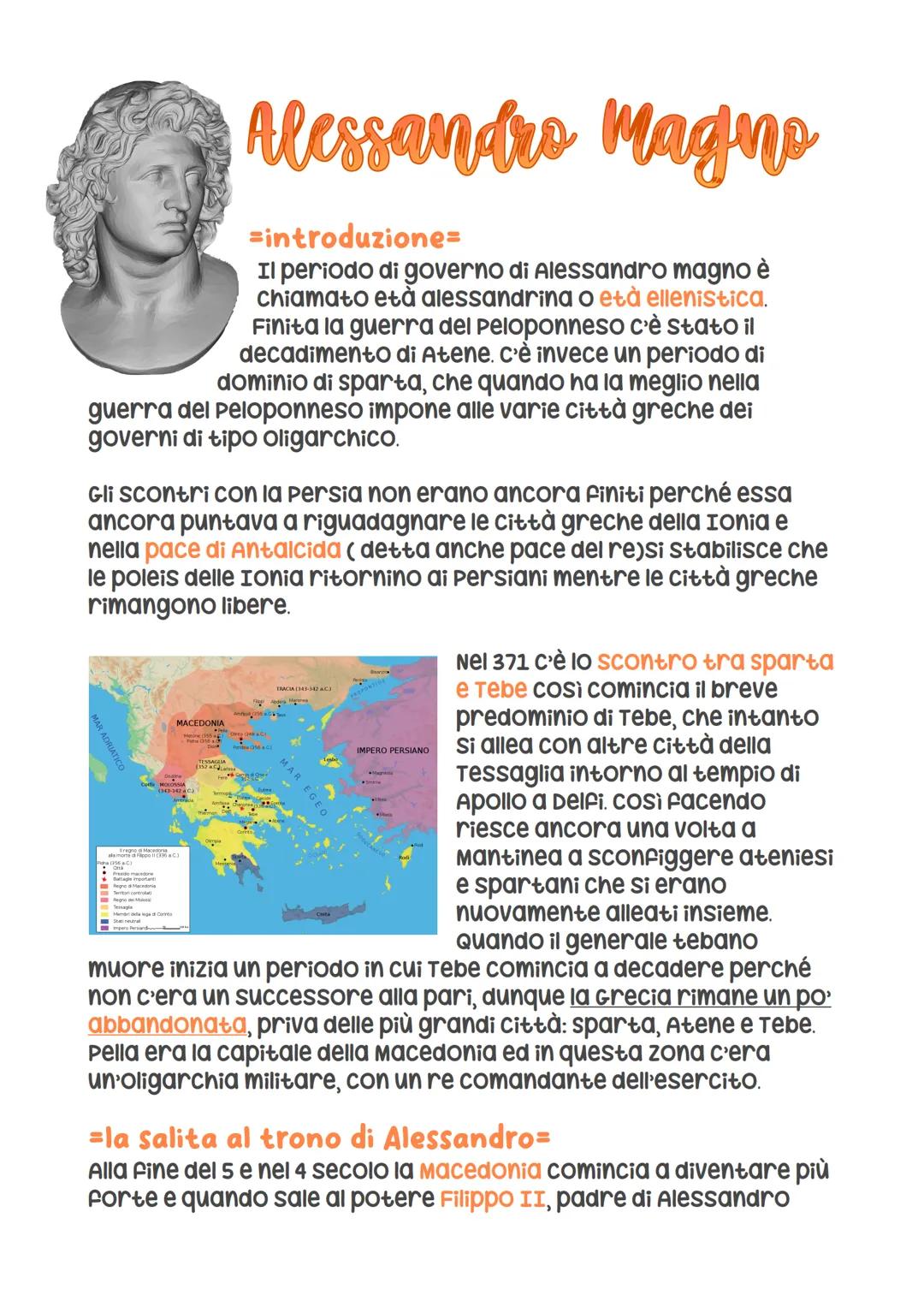 # Alessandro Magno

=introduzione=
Il periodo di governo di Alessandro magno è
chiamato età alessandrina o età ellenistica.
Finita la guerra