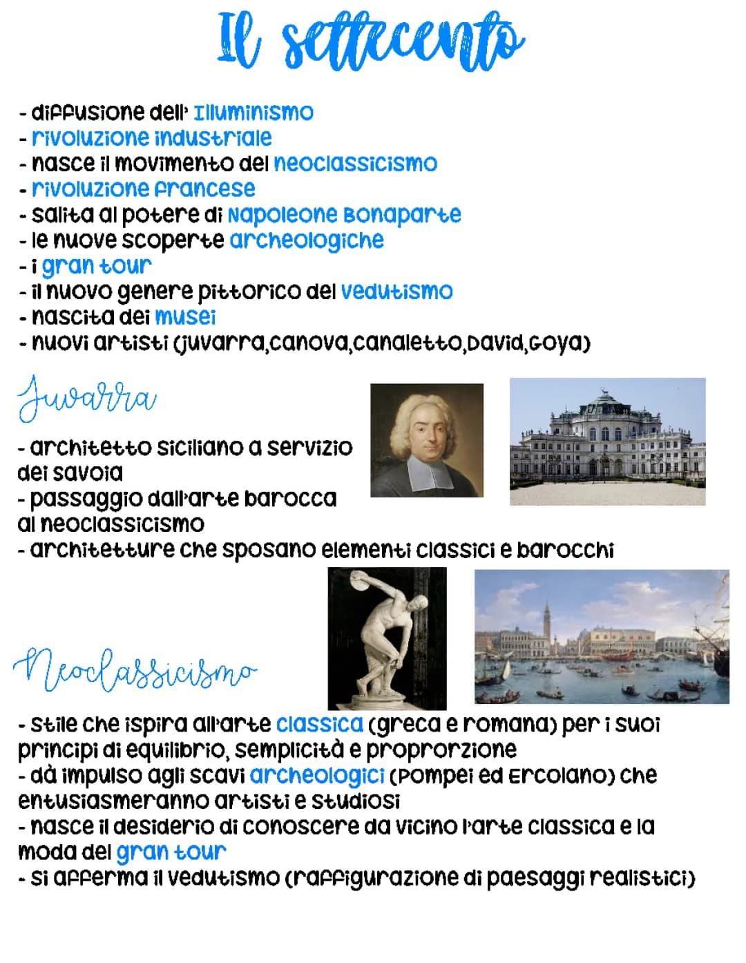 Il settecento in arte
