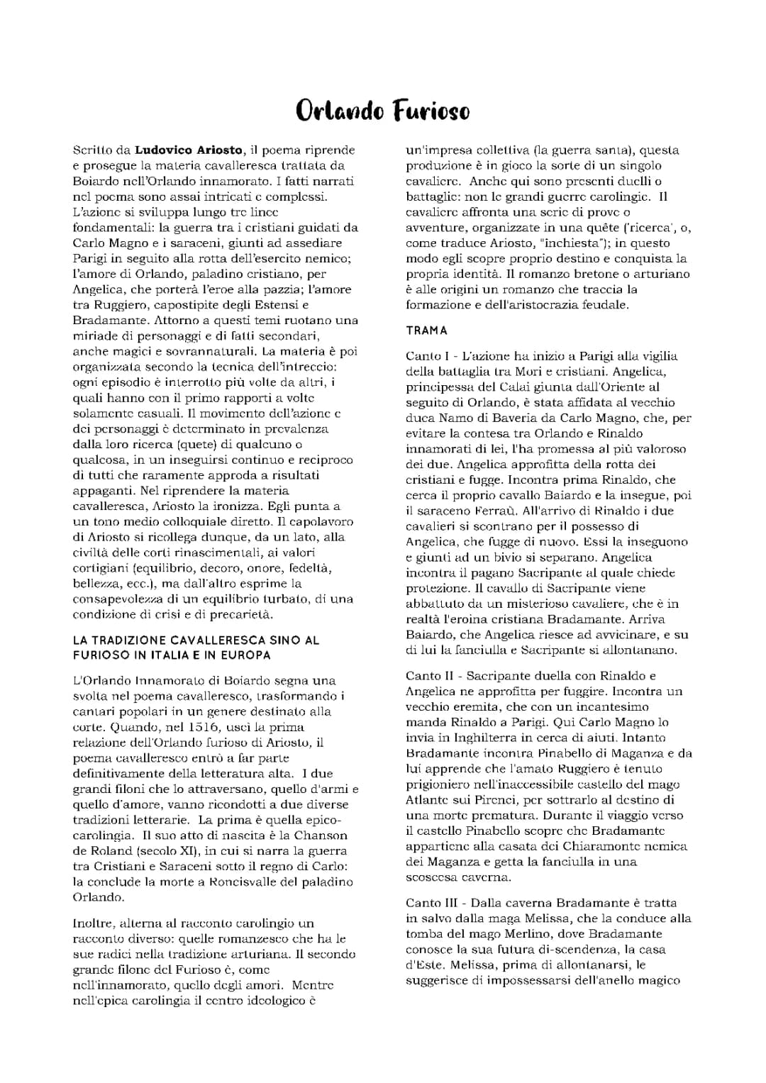 Orlando Furioso per Bambini: Riassunto, Temi e Curiosità